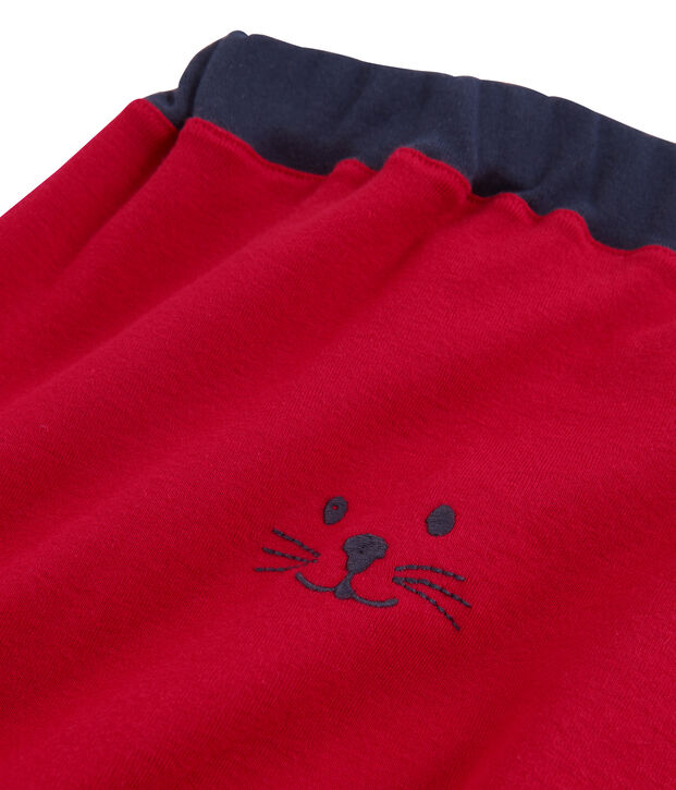 Einfarbige Strick-Babyhose Jungen rot