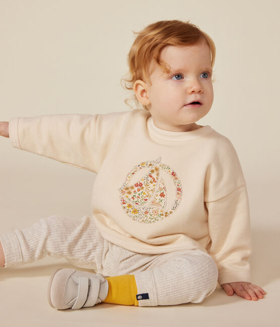 Baby-Sweatshirt aus Molton naturfarben AVALANCHE