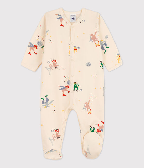 Baby-Strampler Paris aus Molton weiss AVALANCHE/ MULTICO