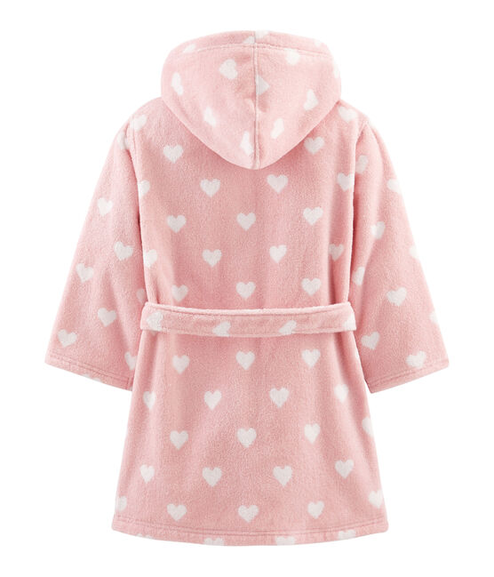 Frottee-Bademantel für kleine Mädchen rosa CHARME/weiss MARSHMALLOW