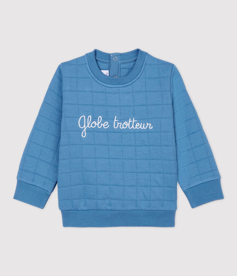 Gestepptes Baby-Sweatshirt aus Bio-Material. blau