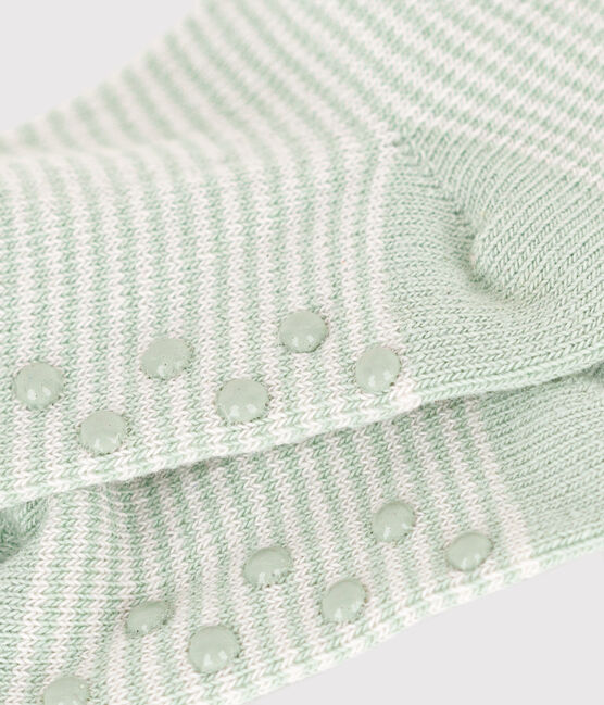 Rutschfeste Babysocken aus Baumwolle grün HERBIER/ MARSHMALLOW