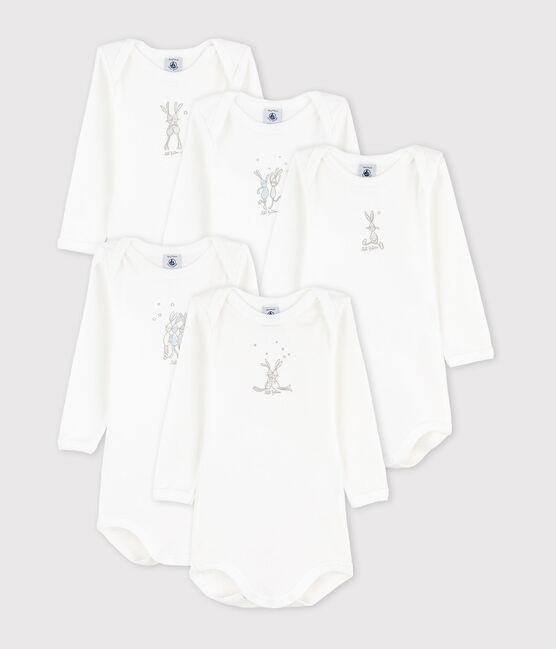 5er-Set langärmelige Baby-Bodys aus Baumwolle mit Häschenmotiv variante 1