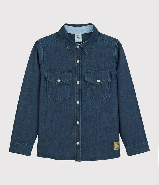 Kinder-Jeanshemd für Jungen blau DENIM BLEU DELAVE