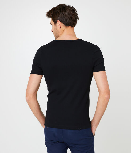 Kurzärmeliges t-shirt v-ausschnitt herren schwarz NOIR