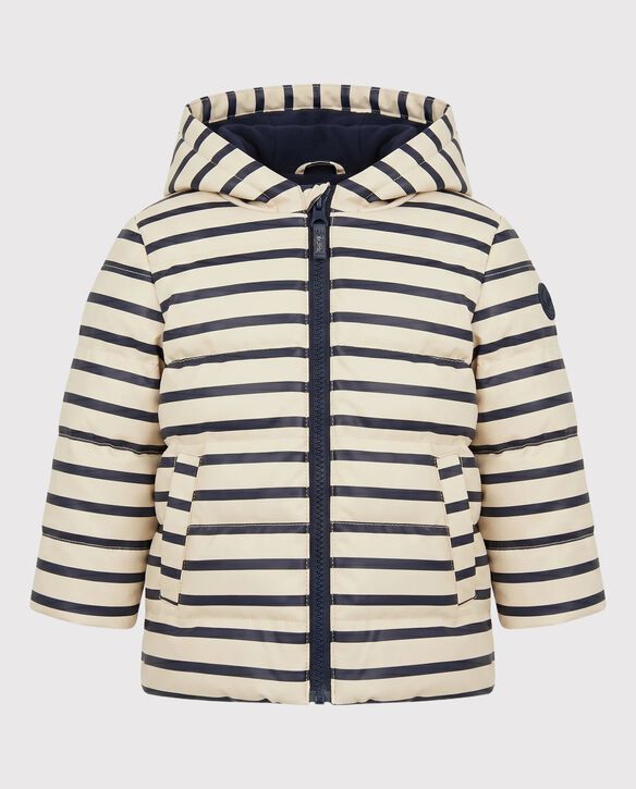 Baby-Winterjacke aus PU naturfarben/blau
