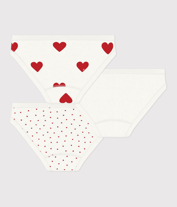 3er-Set Slips aus Baumwolle mit Herzmotiv f&uuml;r M&auml;dchen vielfarbig