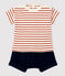 Zweiteiliges Baby-Set aus Bio-Baumwolle mit Streifenmuster beige MONTELIMAR/ OMBRIE