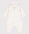Langer wattierter Baby-Overall aus Baumwolle mit Kapuze weiss MARSHMALLOW/weiss MULTICO