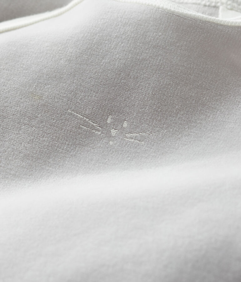 Baby-Strampler aus Velours f&uuml;r M&auml;dchen grau/blau