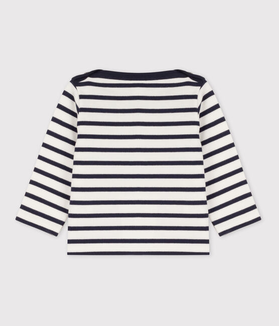Baby-Matrosenshirt weiss MARSHMALLOW/blau SMOKING