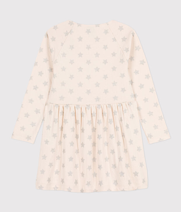 Lang&auml;rmeliges Kleid mit Printmotiv f&uuml;r M&auml;dchen naturfarben/grau