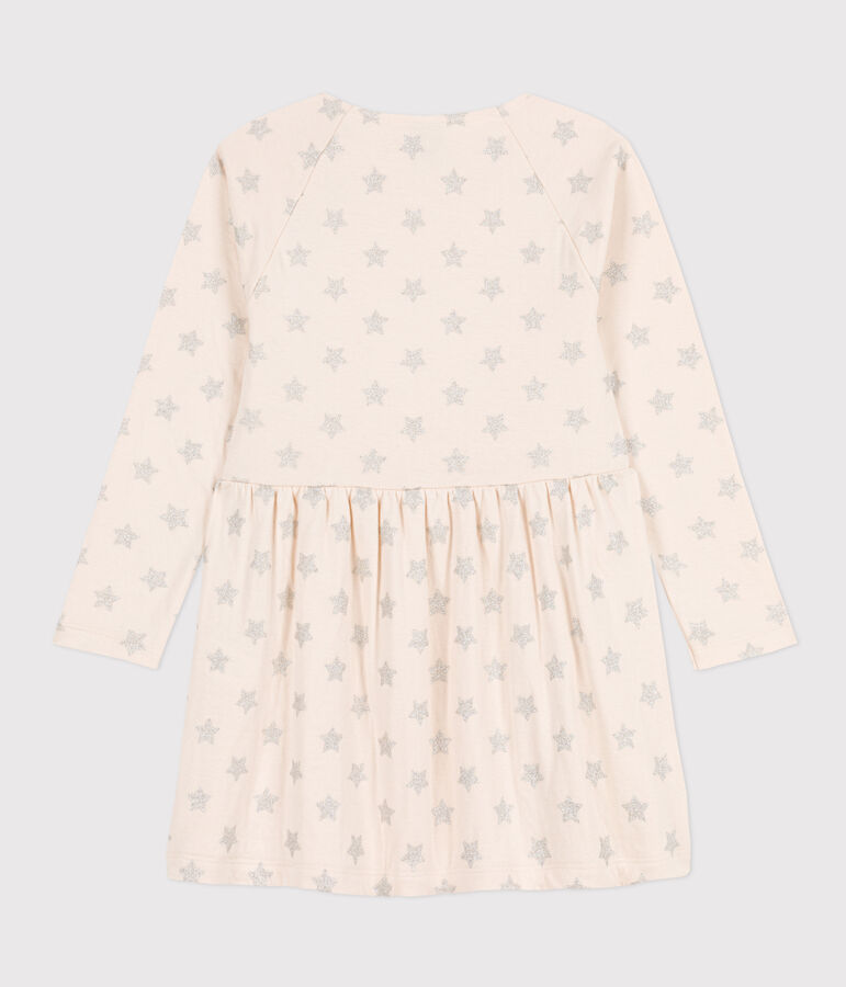 Lang&auml;rmeliges Kleid mit Printmotiv f&uuml;r M&auml;dchen naturfarben/grau