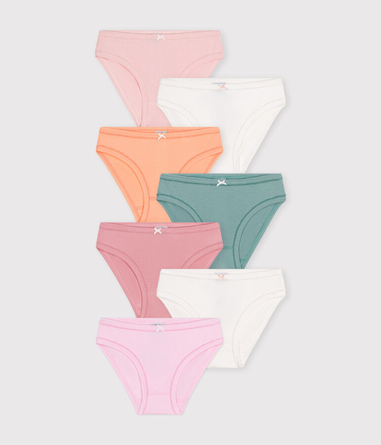 7er-Set Kinder-Slips aus einfarbiger Baumwolle vielfarbig