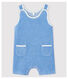 Kurze Baby-Latzhose in Blau aus Bio-Baumwoll-Bouclé-Frottee