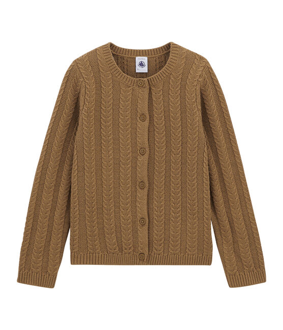 Cardigan aus Wolle/Baumwolle braun BRINDILLE