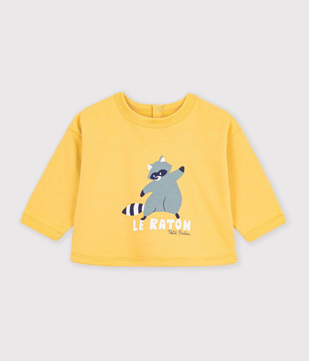 Baby-Sweatshirt aus Baumwolle mit Tiermotiv gelb