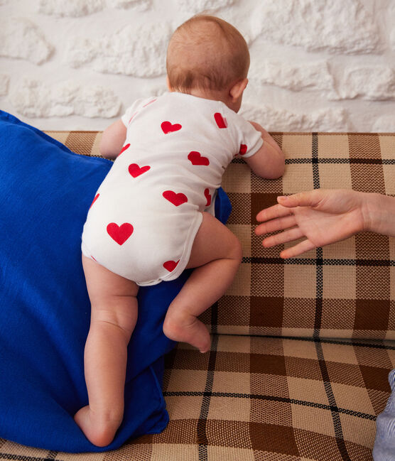 3er-Set kurzärmelige Baby-Wickelbodys aus Baumwolle mit Herzmotiv variante 1