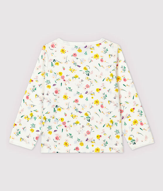 Baby-Cardigan aus Baumwolle für Mädchen. weiss MARSHMALLOW/weiss MULTICO