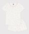 Kinder-Kurzpyjama aus Baumwolle mit Blumen-Lochstickerei weiss MARSHMALLOW/weiss MULTICO