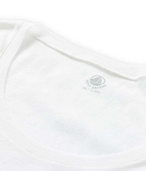 Damen-T-Shirt aus leichter Baumwolle weiss Lait