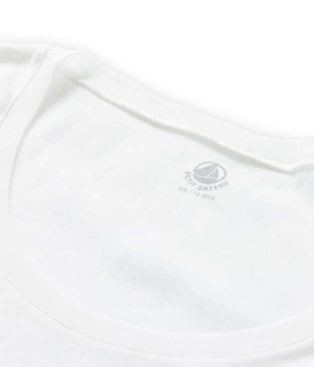 Damen-T-Shirt aus leichter Baumwolle weiss Lait