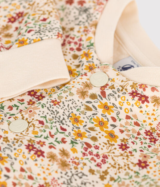 Baby-Cardigan aus gestepptem Doppeljersey naturfarben/vielfarbig