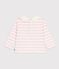 Baby-Streifenshirt mit Kragen aus Baumwolle rosa MILK/ MARQUISE