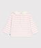 Baby-Streifenshirt mit Kragen aus Baumwolle rosa/rosa