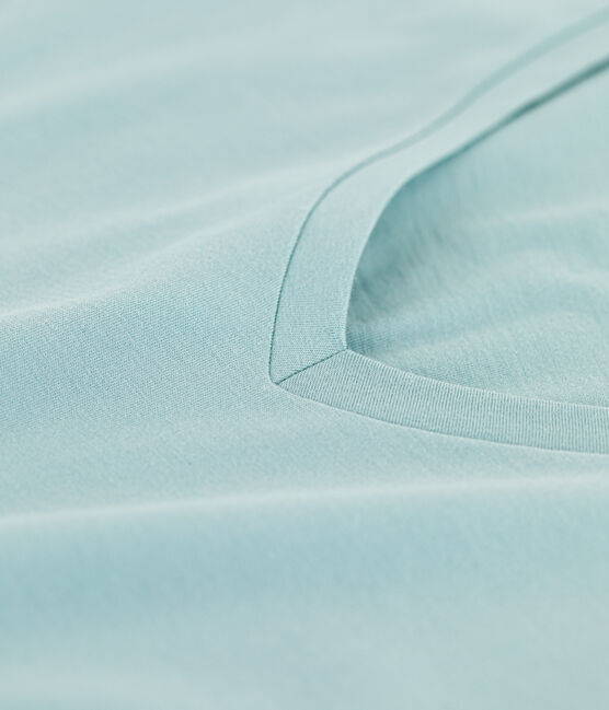 Damen-T-Shirt LE DROIT mit V Ausschnitt aus Baumwolle grün BOB