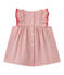Gestreiftes Baby-Mädchen-Kleid aus Popeline weiss LAIT/rot TERKUIT