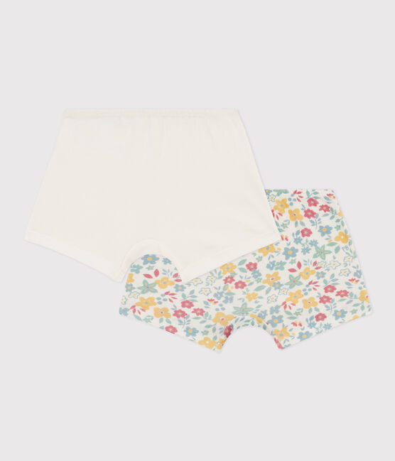 2er-Set Shortys aus Baumwolle mit Blumenmotiv für Mädchen variante 1