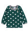 Langärmelige gemusterte Baby-Bluse für Mädchen grün SOUSBOIS/weiss MARSHMALLOW