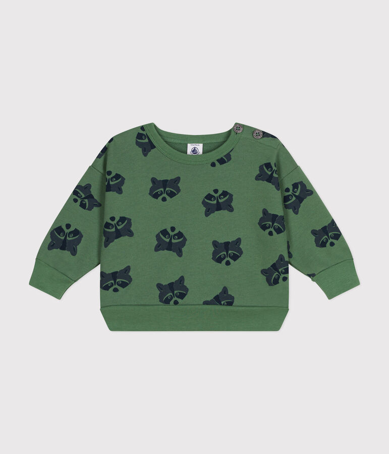 Baby-Sweatshirt aus Molton gr&uuml;n/vielfarbig