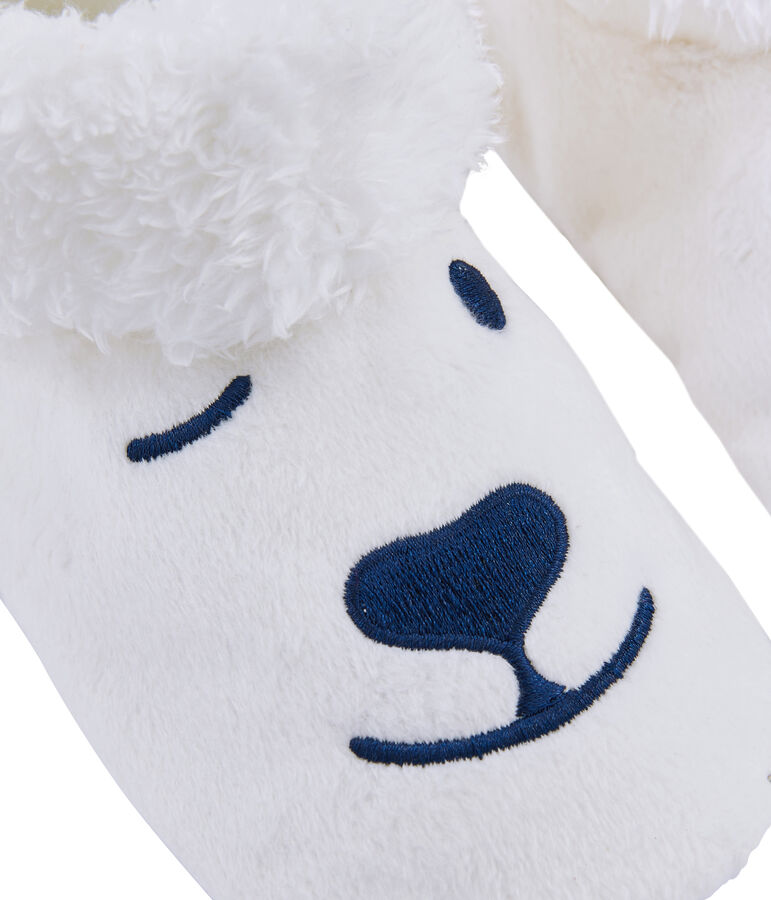 Unisex-Hausschuhe aus Fleece weiss