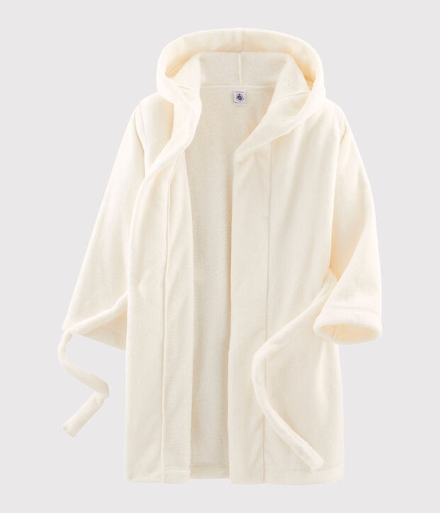 Fleece-Morgenmantel f&uuml;r Jungen weiss