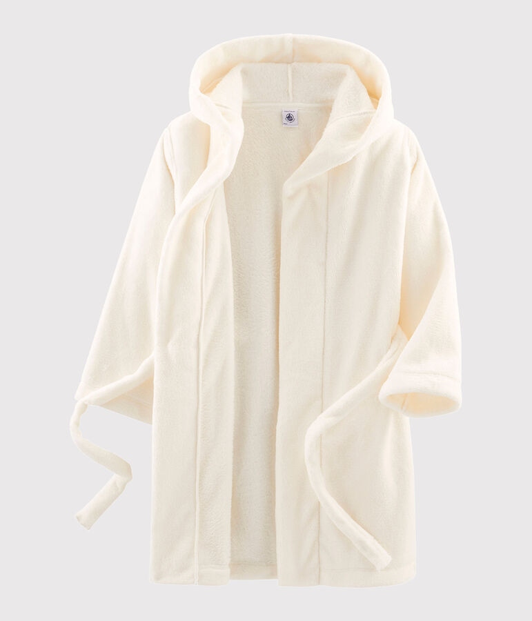 Fleece-Morgenmantel f&uuml;r Jungen weiss