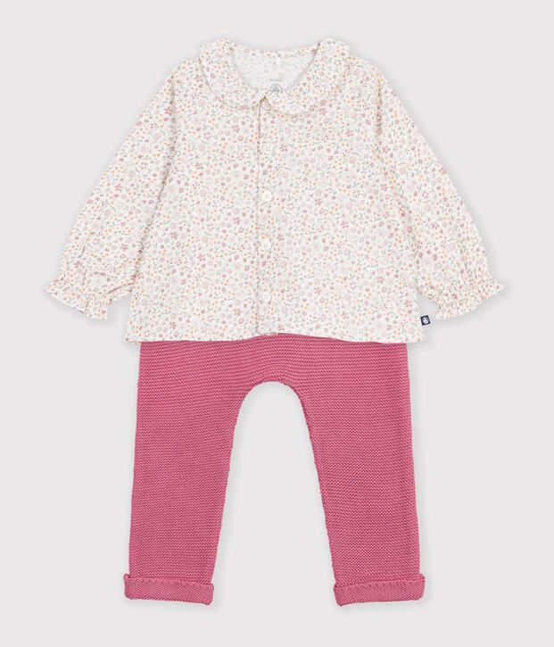 Baby-Set aus Baumwolle mit Blumenmuster vielfarbig