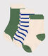 3er-Set Baby-Socken aus Baumwolle mit Streifen
