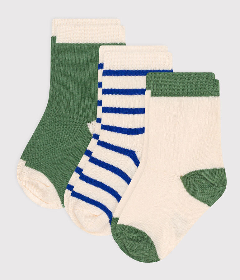 3er-Set Baby-Socken aus Baumwolle mit Streifen vielfarbig
