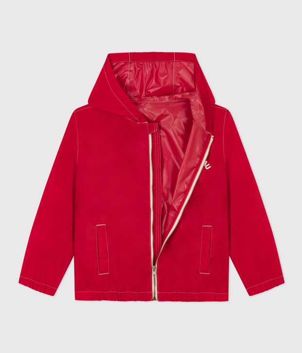Kinder-Windjacke aus recycltem Material rot