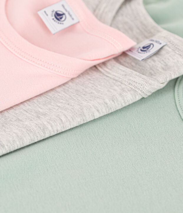 Lang&auml;rmelige T-Shirts aus Baumwolle im 3er-Set f&uuml;r kleine M&auml;dchen vielfarbig