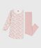 Kinder-Nachthemd und Leggings aus Nicki mit Blumenmotiv rosa JOLI/weiss MULTICO