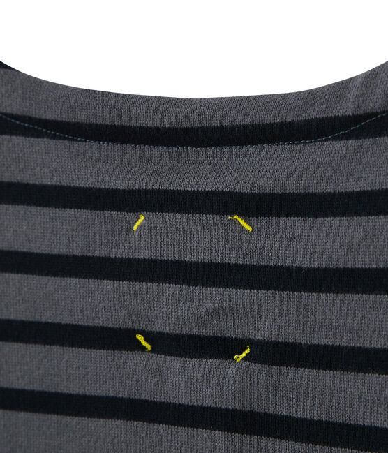 Unisex-Streifenshirt grau MAKI/schwarz BLACK