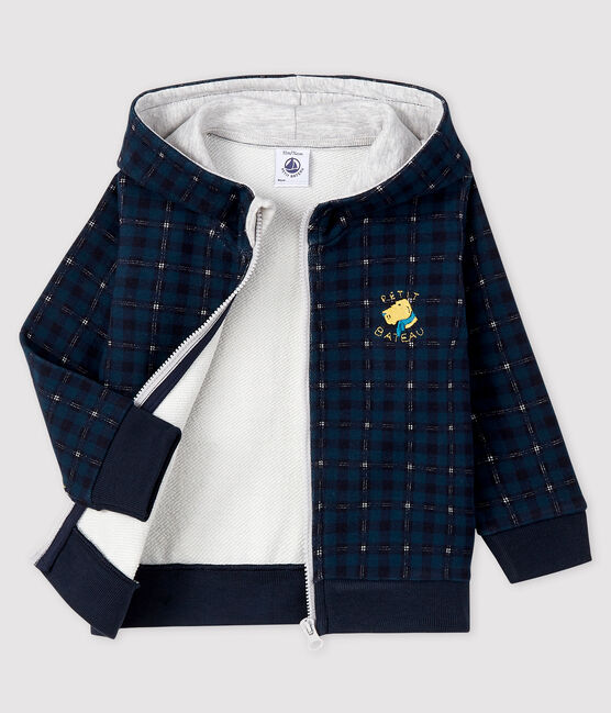 Baby-Kapuzensweatshirt für Jungen blau SHADOW/naturfarben MULTICO