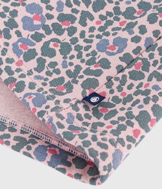 Langärmeliges Kinder-Kleid aus Baumwolle rosa JOLI/weiss MULTICO