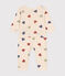 Babypyjama ohne Füße aus Baumwolle mit Herzmotiv weiss AVALANCHE/ MULTICO