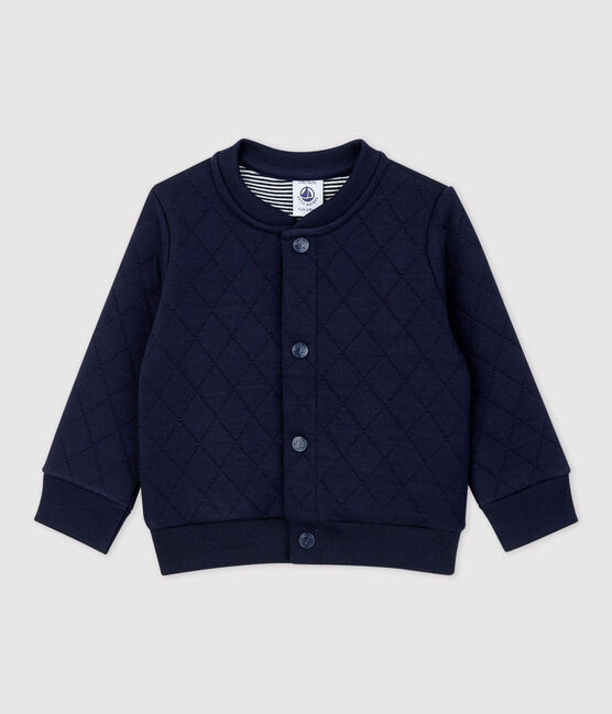 Baby-Cardigan aus gestepptem Doppeljersey blau SMOKING