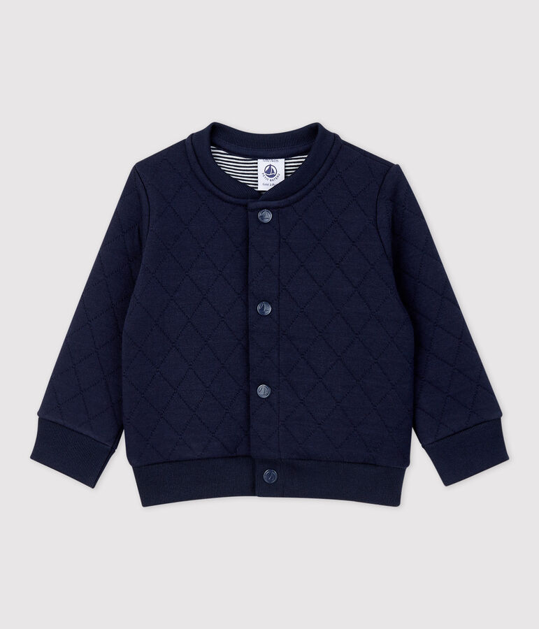 Baby-Cardigan aus gestepptem Doppeljersey blau