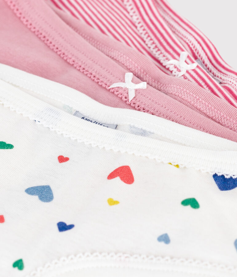 Set Kinder-Slips High Waist aus Baumwolle mit Herzmotiv vielfarbig